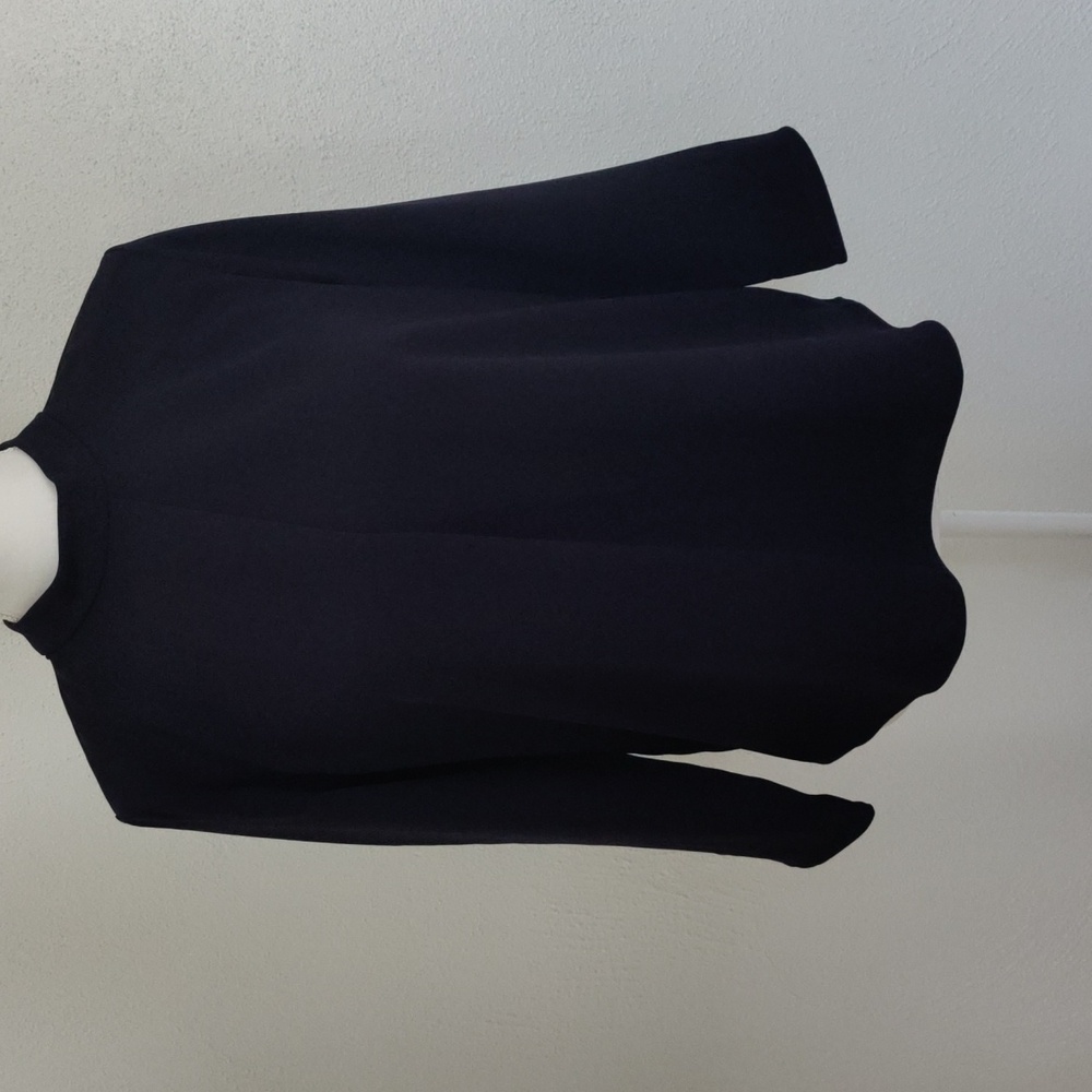 Ann Taylor Navy Mock Neck Blouse
